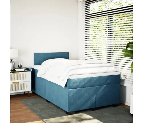 Kontinentaalvoodi Madratsiga, Tumesinine, 120X200 cm Samet