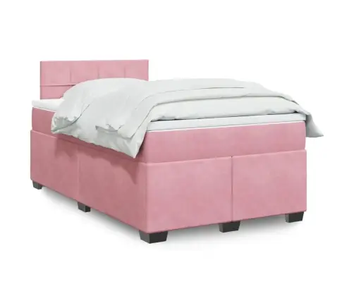 Kontinentaalvoodi Madratsiga, Roosa, 120X200 cm Samet