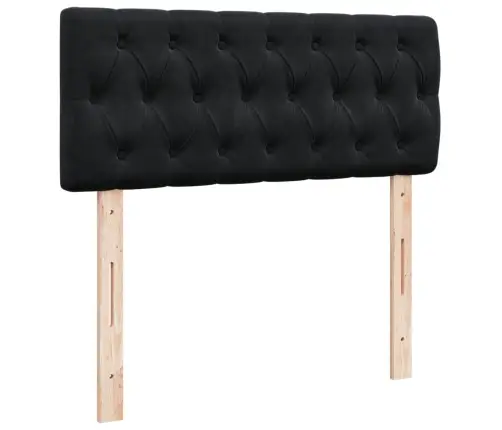 Lova Su Spyruoklėmis Ir Čiužiniu, Juoda, 120X200cm Aksomas