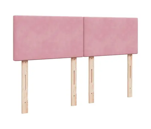 Lova Su Spyruoklėmis Ir Čiužiniu, Rožinė, 140X190 cm Aksomas