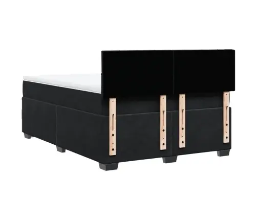 Atsperu Gulta Ar Matraci, Melna Samts, 140X190 Cm Vidaxl