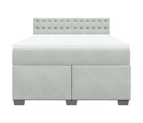 Kontinentaalvoodi Madratsiga, Helehall, 140X200 cm Samet