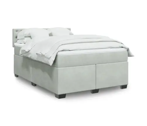 Kontinentaalvoodi Madratsiga, Helehall, 140X200 cm Samet