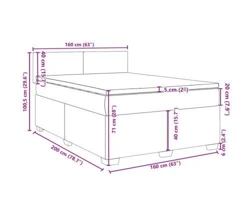 Atsperu Gulta Ar Matraci, Rozā Samts, 160X200 Cm Vidaxl