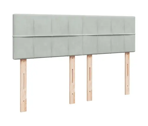 Kontinentaalvoodi Madratsiga, Helehall, 160X200 cm Samet