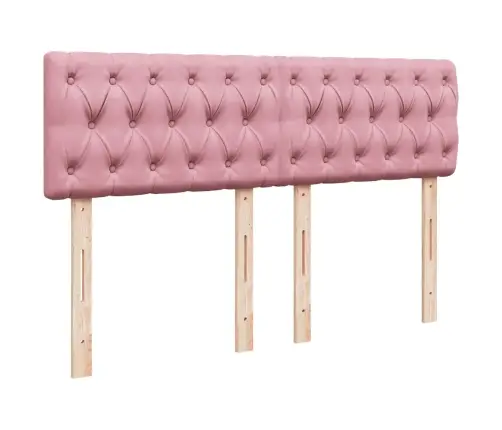 Atsperu Gulta Ar Matraci, Rozā Samts, 160X200 Cm Vidaxl