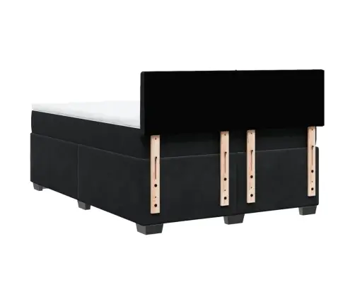 Kontinentaalvoodi Madratsiga, Must, 160X200 cm Samet