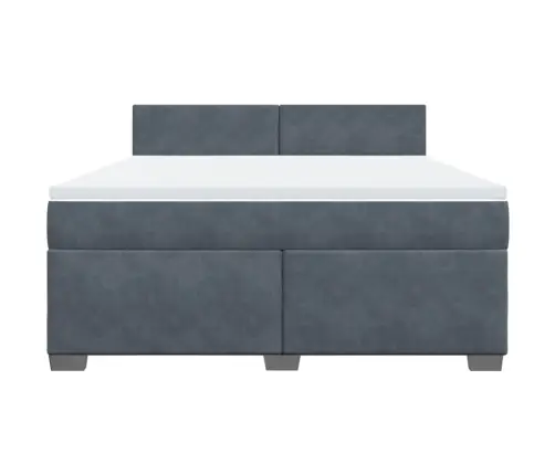 Atsperu Gulta Ar Matraci, Tumši Pelēka Samts, 180X200 Cm Vidaxl