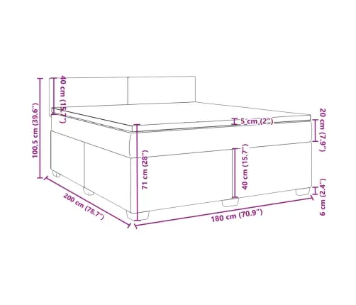 Atsperu Gulta Ar Matraci, Tumši Zaļš Samts, 180X200 Cm Vidaxl