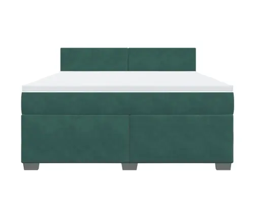 Atsperu Gulta Ar Matraci, Tumši Zaļš Samts, 180X200 Cm Vidaxl