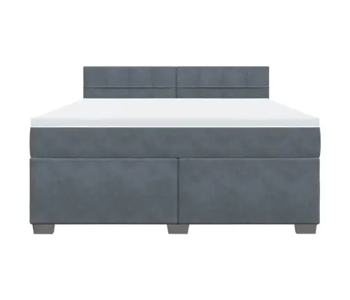 Atsperu Gulta Ar Matraci, Tumši Pelēka Samts, 180X200 Cm Vidaxl