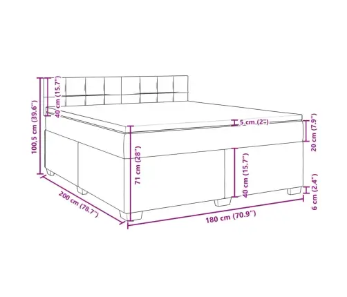 Kontinentaalvoodi Madratsiga, Roosa, 180X200 cm Samet