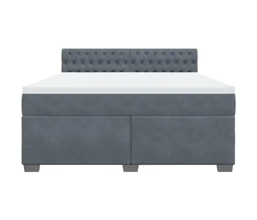 Atsperu Gulta Ar Matraci, Tumši Pelēka Samts, 180X200 Cm Vidaxl