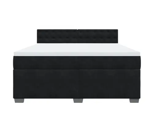 Atsperu Gulta Ar Matraci, Melna Samts, 180X200 Cm Vidaxl