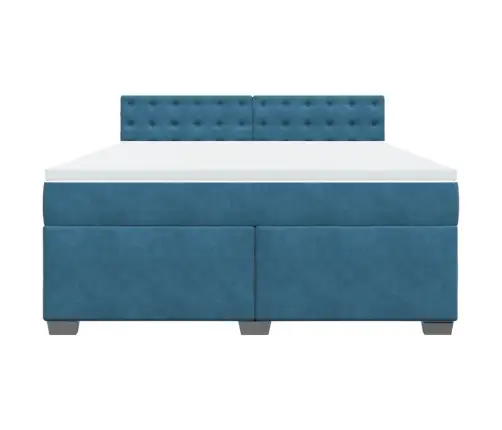 Kontinentaalvoodi Madratsiga, Sinine, 180X200 cm Samet