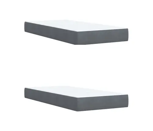 Atsperu Gulta Ar Matraci, Tumši Pelēka Samts, 200X200 Cm Vidaxl