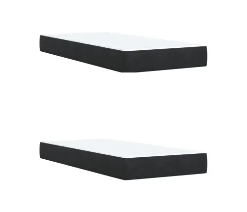 Atsperu Gulta Ar Matraci, Melna Samts, 200X200 Cm Vidaxl