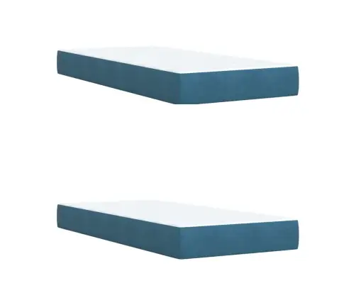 Atsperu Gulta Ar Matraci, Zils Samts, 200X200 Cm Vidaxl