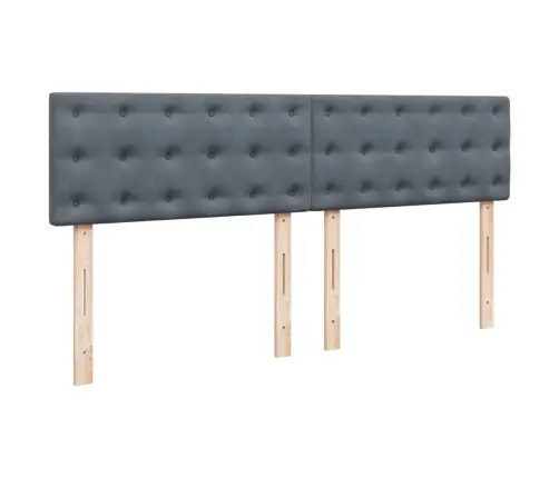 Atsperu Gulta Ar Matraci, Tumši Pelēka Samts, 200X200 Cm Vidaxl