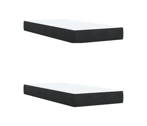 Atsperu Gulta Ar Matraci, Melna Samts, 200X200 Cm Vidaxl