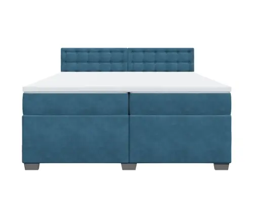 Kontinentaalvoodi Madratsiga, Sinine, 200X200 cm Samet