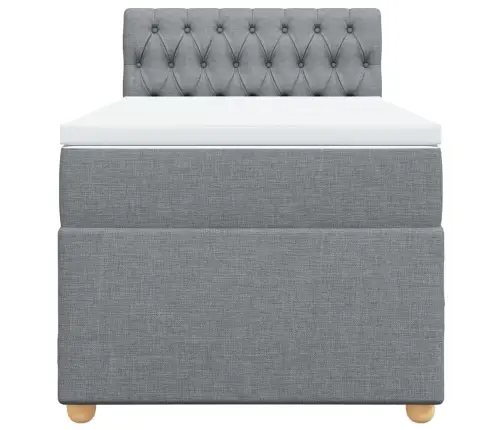 Atsperu Gultas Rāmis Ar Matraci, Gaiši Pelēka Audums, 80X200 Cm Vidaxl