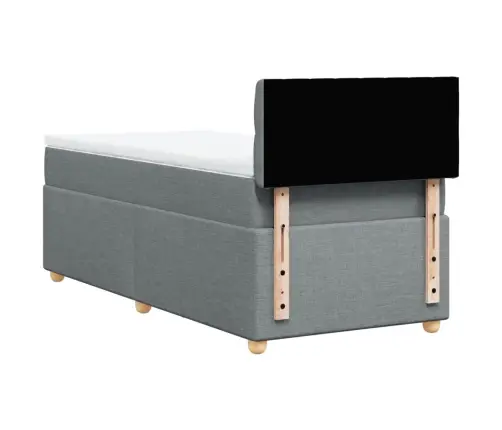 Atsperu Gultas Rāmis Ar Matraci, Gaiši Pelēka Audums, 80X200 Cm Vidaxl