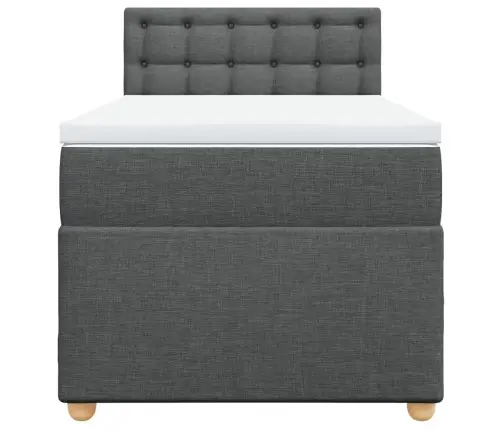 Atsperu Gultas Rāmis Ar Matraci, Tumši Pelēka, 80X200Cm, Audums Vidaxl