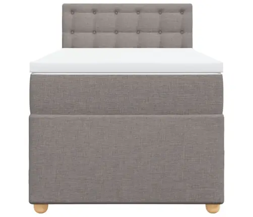 Atsperu Gultas Rāmis Ar Matraci, Pelēkbrūns, 80X200 Cm, Audums Vidaxl