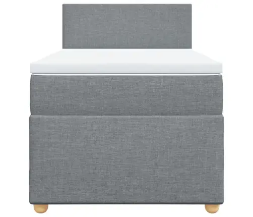 Atsperu Gulta Ar Matraci, Gaiši Pelēka, 90X190 Cm, Audums Vidaxl