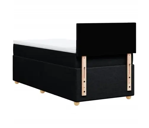 Atsperu Gulta Ar Matraci, Melna, 90X190 Cm, Audums Vidaxl