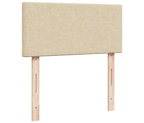 Lova Su Spyruoklėmis Ir Čiužiniu, Kreminė, 90X190 cm Audinys