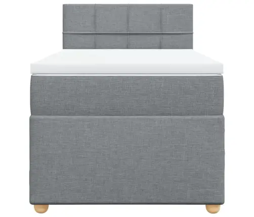 Lova Su Spyruoklėmis Ir Čiužiniu, Pilka, 90X190 cm Audinys