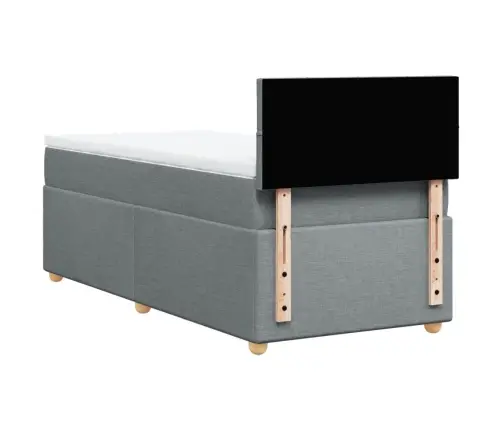 Lova Su Spyruoklėmis Ir Čiužiniu, Pilka, 90X190 cm Audinys