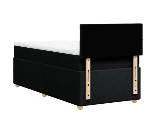 Atsperu Gulta Ar Matraci, Melna, 90X190 Cm, Audums Vidaxl