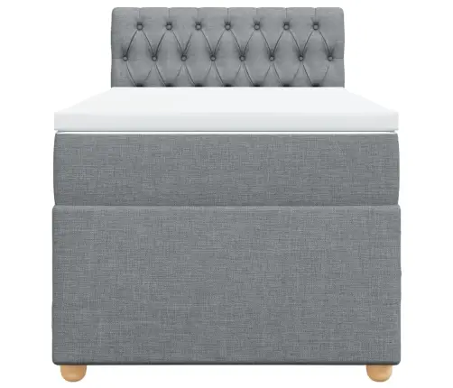 Lova Su Spyruoklėmis Ir Čiužiniu, Pilka, 90X190 cm Audinys