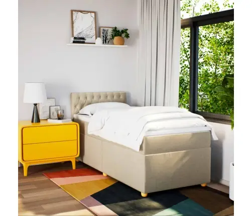 Kontinentaalvoodi Madratsiga, Kreemjas, 90X190 cm Kangas