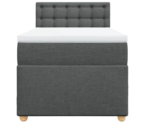 Atsperu Gulta Ar Matraci, Tumši Pelēka, 90X190 Cm, Audums Vidaxl