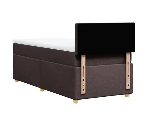 Atsperu Gulta Ar Matraci, Tumši Brūna, 90X190 Cm, Audums Vidaxl