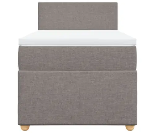 Atsperu Gultas Rāmis Ar Matraci, Pelēkbrūns, 90X200 Cm, Audums Vidaxl