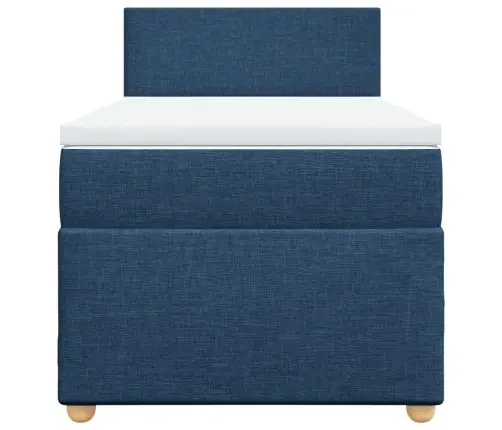 Lova Su Spyruoklėmis Ir Čiužiniu, Mėlyna, 90X200 cm Audinys