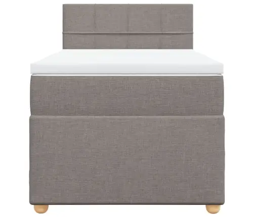 Atsperu Gultas Rāmis Ar Matraci, Pelēkbrūns, 90X200 Cm, Audums Vidaxl