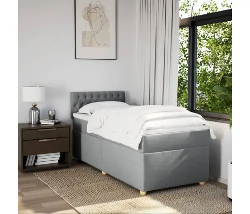 Kontinentaalvoodi Madratsiga, Helehall, 90X200 cm Kangas