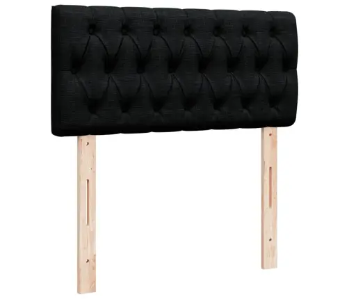 Atsperu Gultas Rāmis Ar Matraci, Melna, 90X200 Cm, Audums Vidaxl