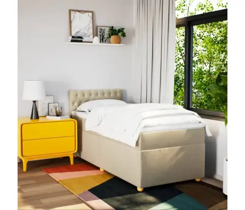 Kontinentaalvoodi Madratsiga, Kreemjas, 90X200 cm Kangas