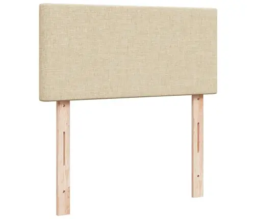 Atsperu Gultas Rāmis Ar Matraci, Krēmkrāsas, 100X200 Cm, Audums Vidaxl