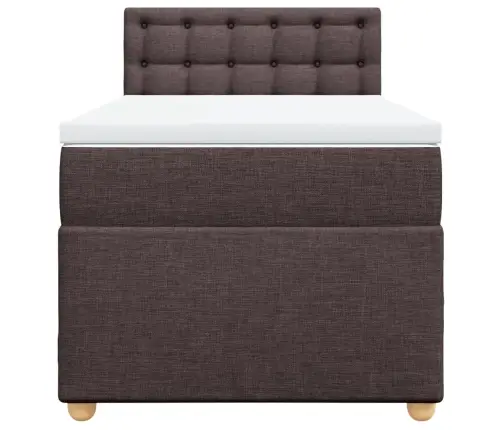 Lova Su Spyruoklėmis Ir Čiužiniu, Ruda, 100X200cm Audinys