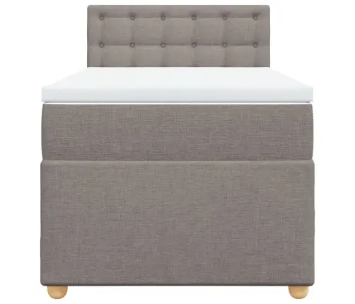 Atsperu Gultas Rāmis Ar Matraci, Pelēkbrūns, 100X200 Cm, Audums Vidaxl