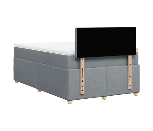 Lova Su Spyruoklėmis Ir Čiužiniu, Pilka, 120X190cm Audinys