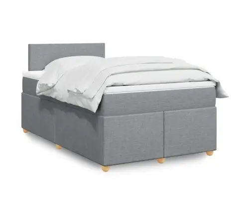 Lova Su Spyruoklėmis Ir Čiužiniu, Pilka, 120X190cm Audinys